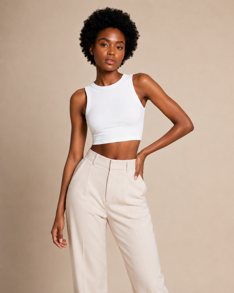 Rhea High Neck Crop Top