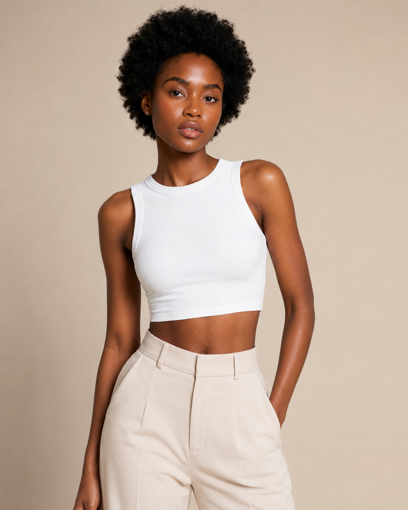Rhea High Neck Crop Top