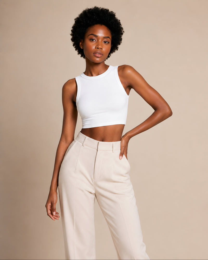 Rhea High Neck Crop Top
