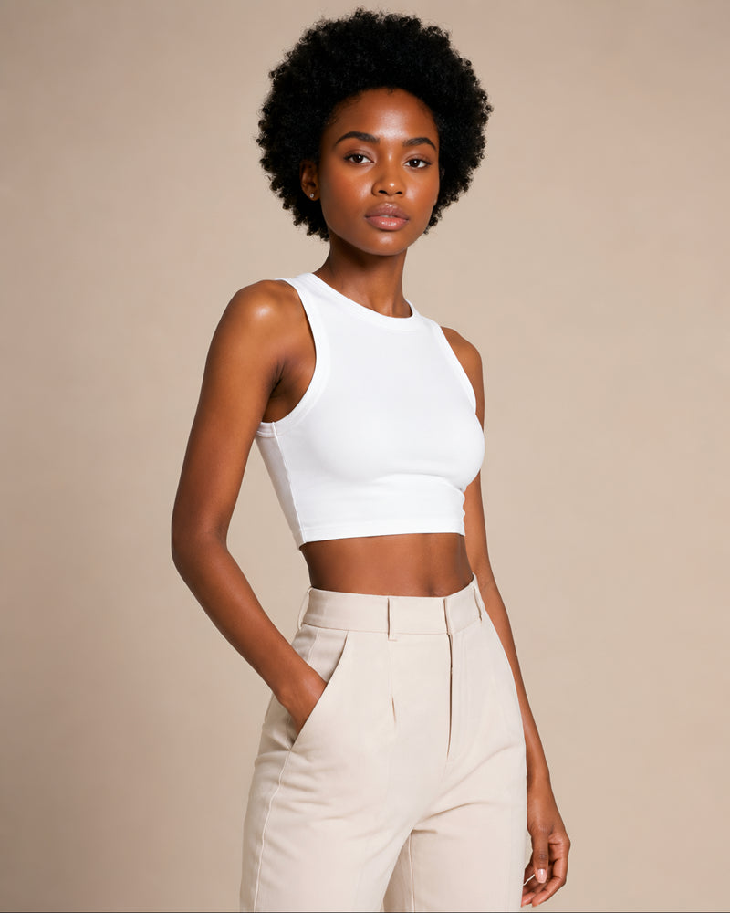 Rhea High Neck Crop Top